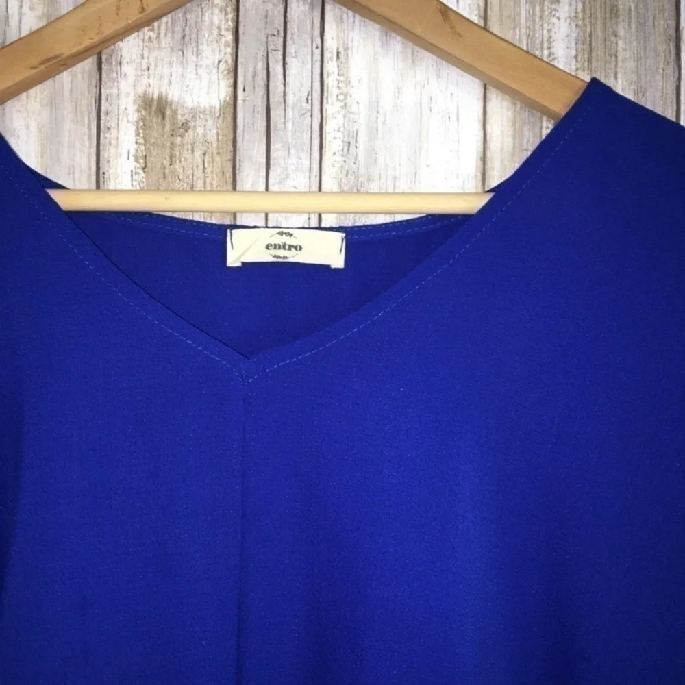 Entro Blue High Low Blouse - Picture 5 of 5
